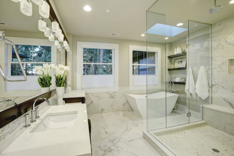 Modern bathroom with walk-in shower